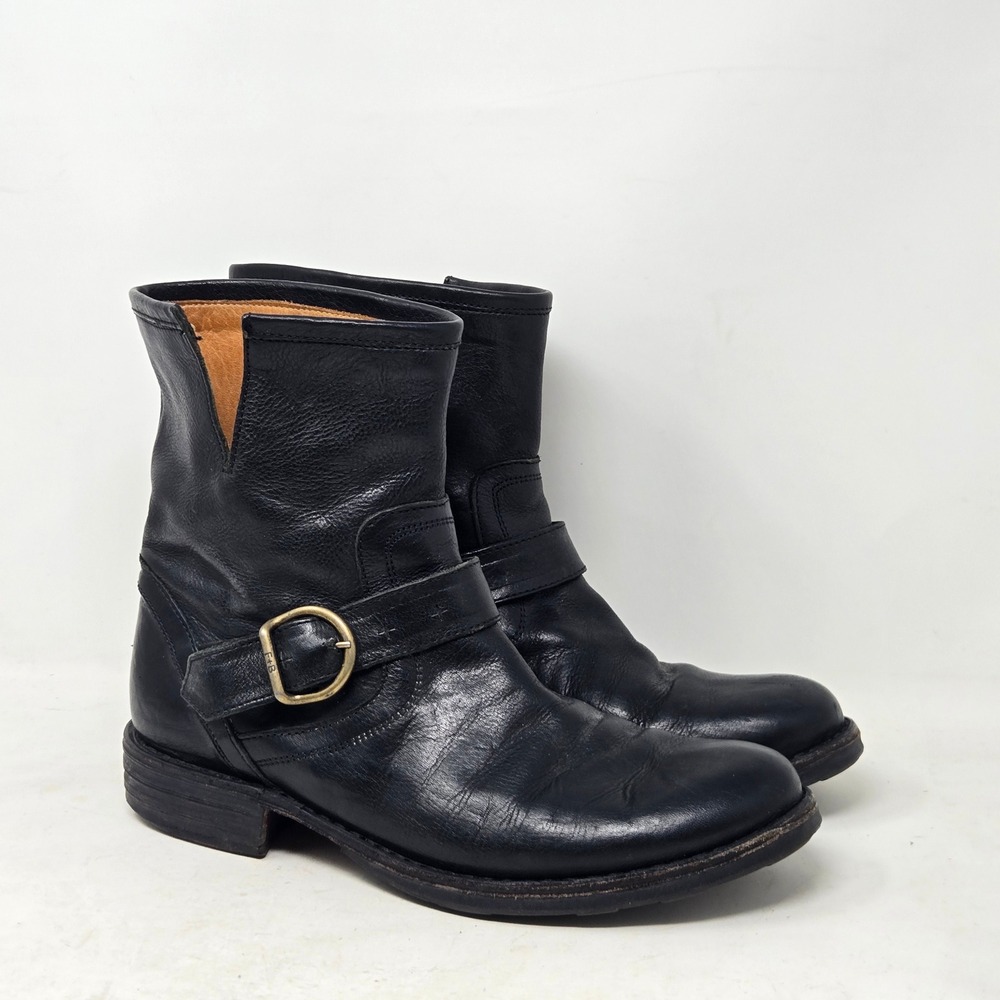 Fiorentini + Baker Eli Eternity Black Leather Biker Boots Moto Italy Womens 39